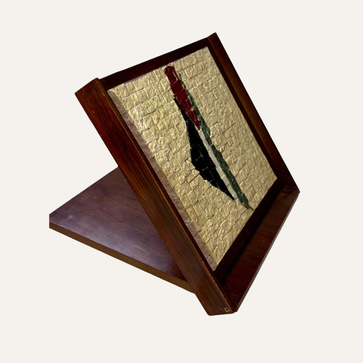 Handmade Palestine flag decor mosaic art piece in wooden frame by Pal-Mosaic