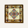 Pal-Mosaic handcrafted mosaic and Palestinian flower embroidery art with intricate wooden frame