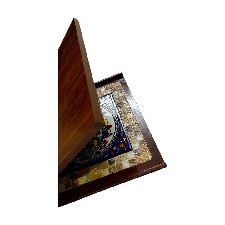 Pal-Mosaic handmade Jerusalem mosaic gift with earthenware tile in wooden box