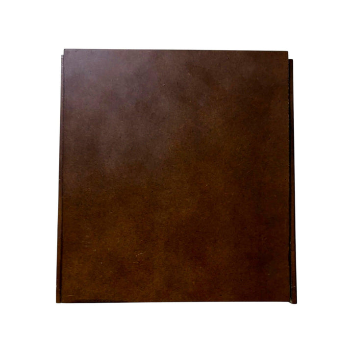 Brown leather-bound Pal-Mosaic book showcasing traditional Palestinian art gift with mosaic and embroidery