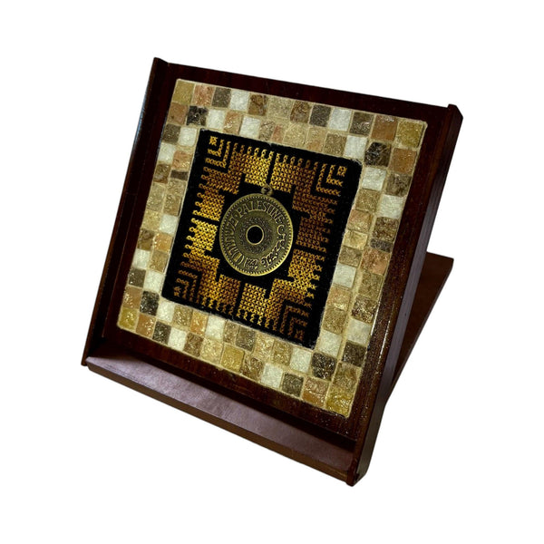 Pal-Mosaic handcrafted mosaic and embroidery traditional Palestinian art gift with intricate geometric design