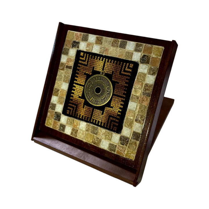 Pal-Mosaic handcrafted mosaic and embroidery traditional Palestinian art gift with intricate geometric design
